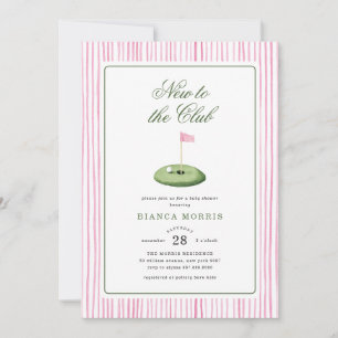 Invitación de Baby Shower de Golf Rosa