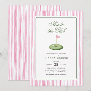 Invitación de Baby Shower de Golf Rosa