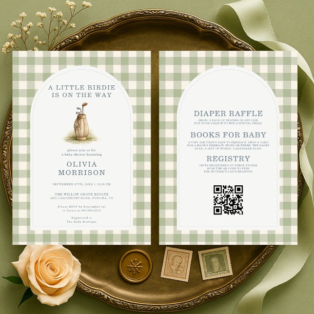 Invitación de Baby Shower de Golf Todo en Uno Verd (Subido por el creador)