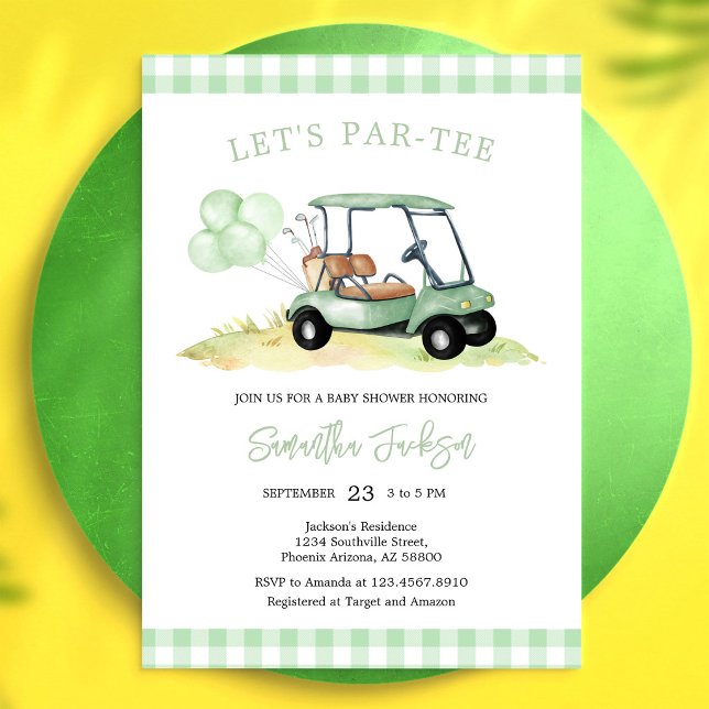 Invitación de Baby Shower de Golf 'Vamos a Par-tee (Subido por el creador)