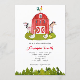 Invitación de Baby Shower de granja