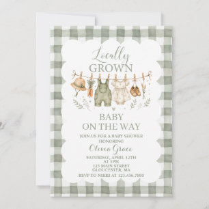 Invitación de baby shower de granja de cultivo loc