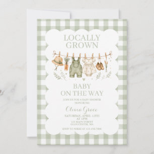 Invitación de baby shower de granja de cultivo loc