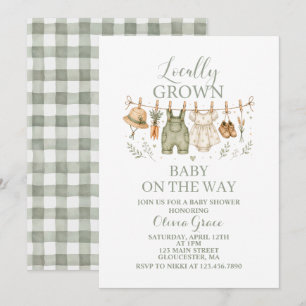 Invitación de baby shower de granja de cultivo loc