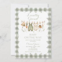Invitación de baby shower de granja de cultivo loc