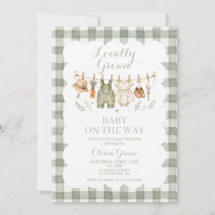 Invitación de baby shower de granja de cultivo loc
