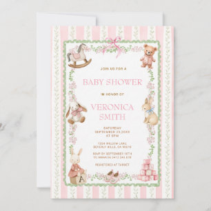 Invitación de baby shower de guardería con cinta f
