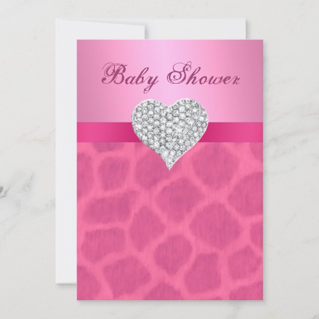 Invitación de Baby Shower de guijarros rosados par (Anverso)