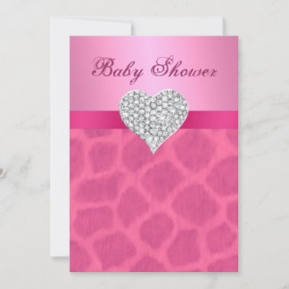 Invitación de Baby Shower de guijarros rosados par