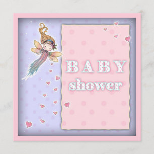 Invitación de Baby Shower de Hada Pequeña y Corazo