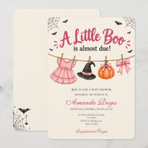 Invitación de Baby Shower de Halloween A Little Bo