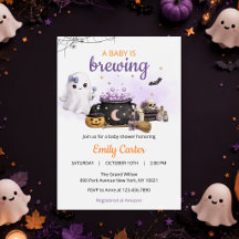 Invitación de Baby Shower de Halloween 'Bebé Está