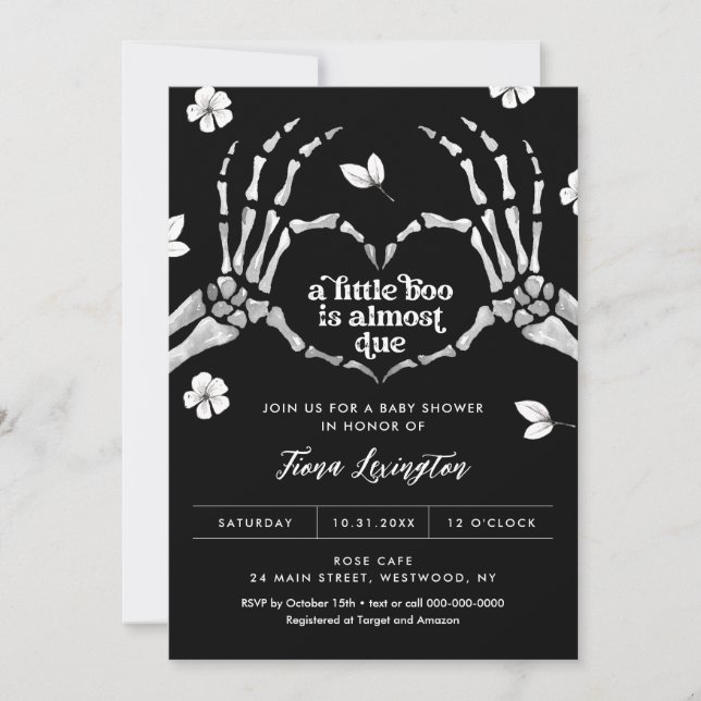 Invitación de Baby Shower de Halloween con amor gó (Anverso)