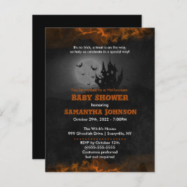Invitación de Baby Shower de Halloween con fantasí