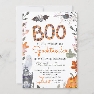Invitación de Baby Shower de Halloween con fantasm