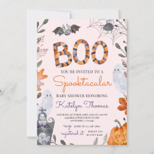 Invitación de Baby Shower de Halloween con fantasm