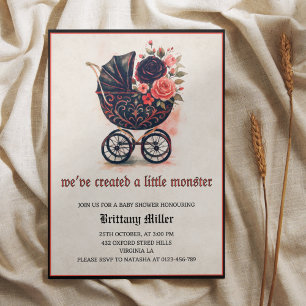 Invitación de Baby Shower de Halloween de época