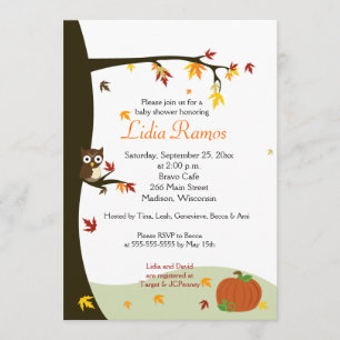 Invitación de Baby Shower de Halloween de otoño 5x