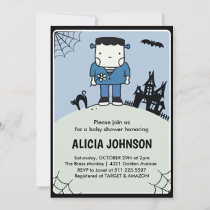Invitación de baby shower de Halloween en octubre 