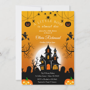 Invitación de Baby Shower de Halloween Little Boo