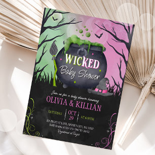 Invitación de Baby Shower de Halloween malvado