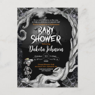 Invitación de Baby Shower de Halloween Negro