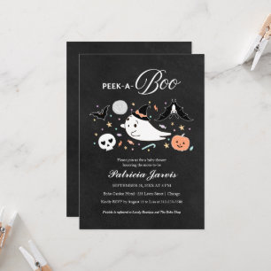 Invitación de Baby Shower de Halloween Peek-A-Boo 