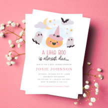 Invitación de Baby Shower de Halloween Pink Little