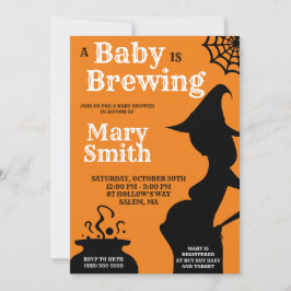 Invitación de Baby Shower de Halloween Una Bebé se