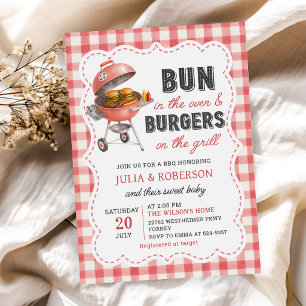 Invitación de Baby Shower de Hamburguesa BBQ con C