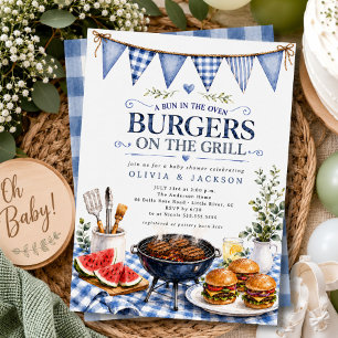 Invitación de Baby Shower de Hamburguesas a la Par