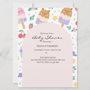 Invitación de Baby Shower de Helado