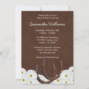 Invitación de Baby Shower de Herraduras y Margarit