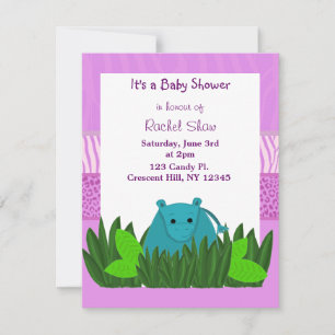 Invitación de Baby Shower de Hipopótamo Dulce