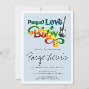 Invitación de baby shower de hippie con Tie Dye