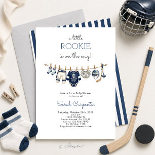 Invitación de baby shower de hockey para niño