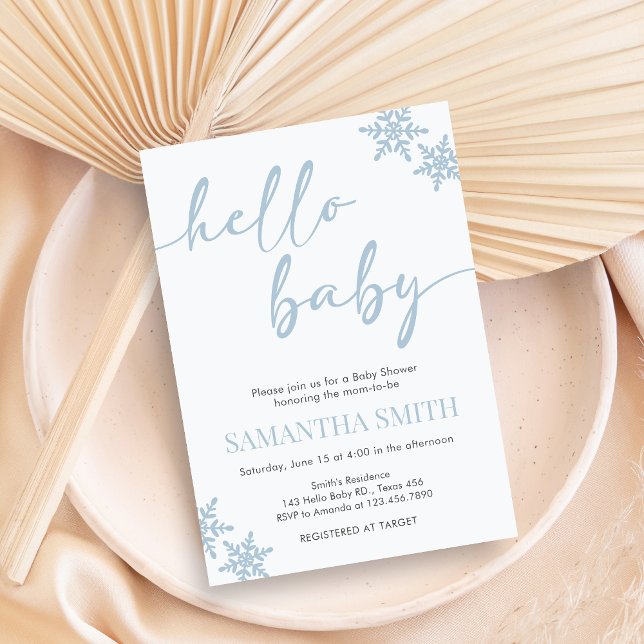 Invitación de Baby Shower de Hola (Winter Baby Shower Invitation)
