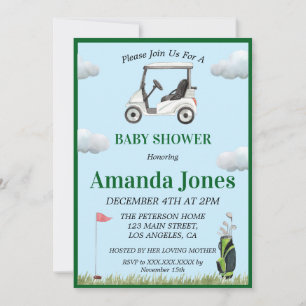 Invitación de Baby Shower de Hole In One Golf