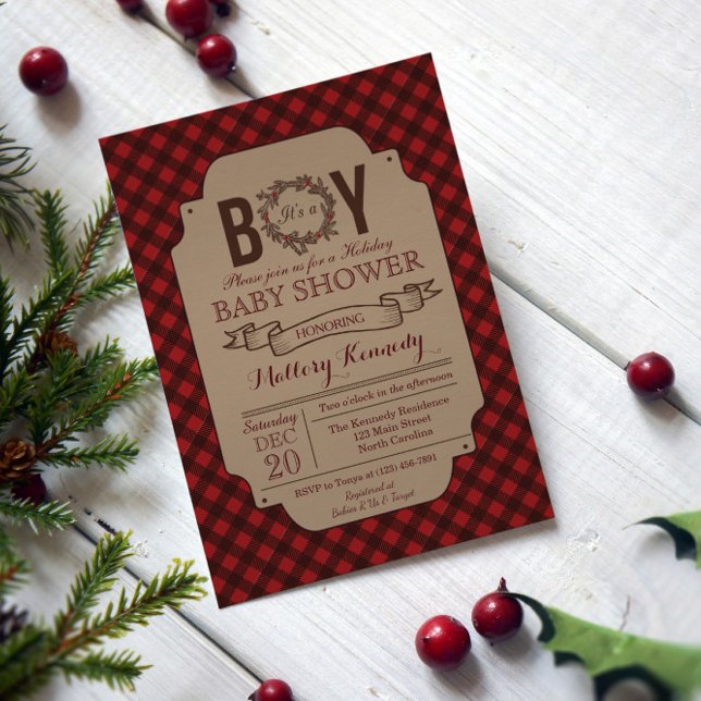Invitación de Baby Shower de Holiday Boy navidades (Subido por el creador)