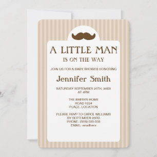 Invitación de Baby Shower de Hombre con Bigote Mar