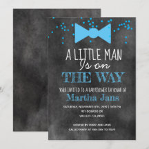 Invitación de baby shower de hombre pequeño en piz