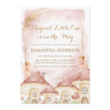 Invitación de Baby Shower de Hongo del Bosque Enca