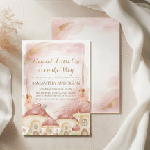 Invitación de Baby Shower de Hongo del Bosque Enca