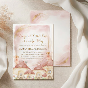 Invitación de Baby Shower de Hongo del Bosque Enca