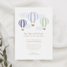 Invitación de Baby Shower de Hot Air Balloons Boy