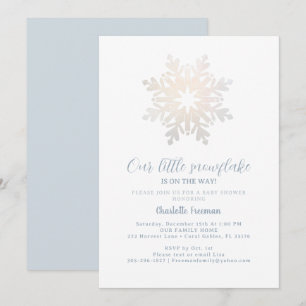 Invitación de Baby Shower de Icy Blue Snowflake