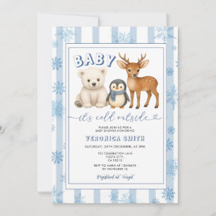 Invitación de baby shower de invierno ártico bebé