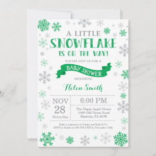 Invitación de Baby Shower de Invierno Copo de Niev