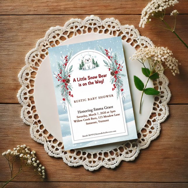 Invitación de Baby Shower de invierno de Osito Pol (Subido por el creador)