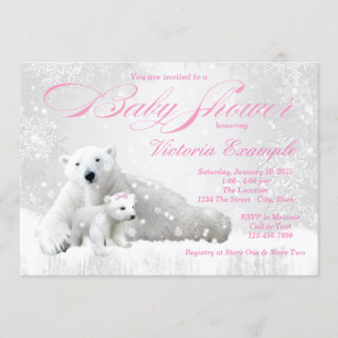 Invitación de Baby Shower de invierno de oso polar